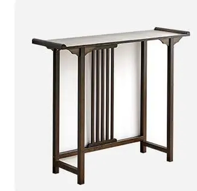 Tieho Bamboo Console Table for Living Room, Chinese Style Side Table, Porch Tables with Drawer, Modern Simple Rectangle Tables