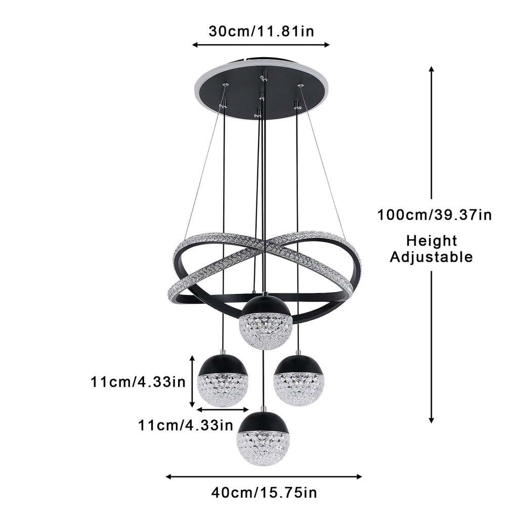 Modern LED Chandelier Lighting Three LED Colors Nordic Restaurant Lighting Living Room Chandelier Hanging Lamp Lighting Fixture