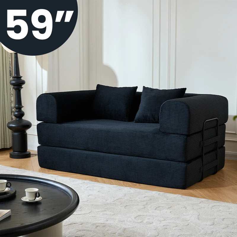 59" Boneless Folding Convertible Sofa Bed