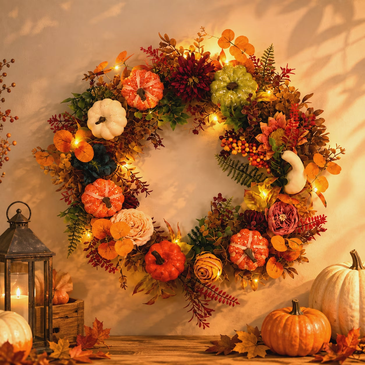 Fall Pumpkin Wreath Decoration