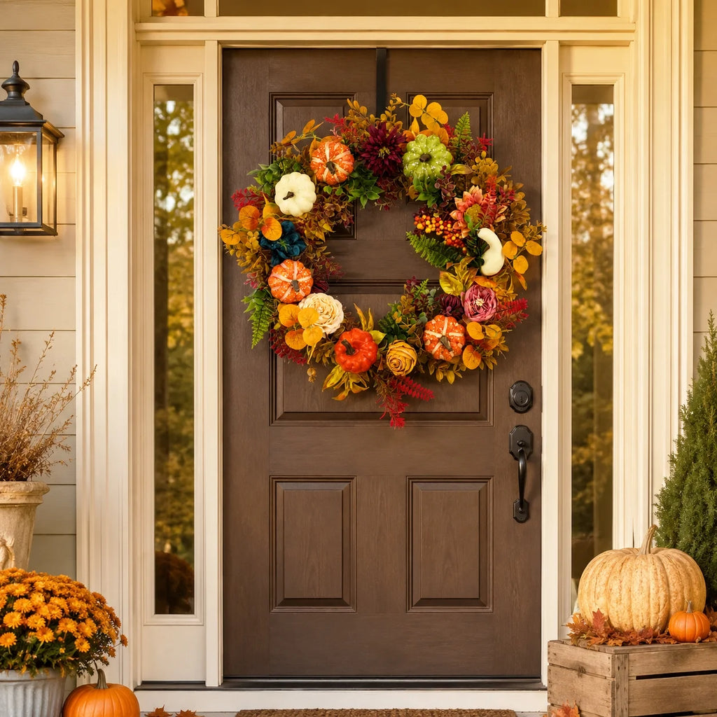 Fall Pumpkin Wreath Decoration