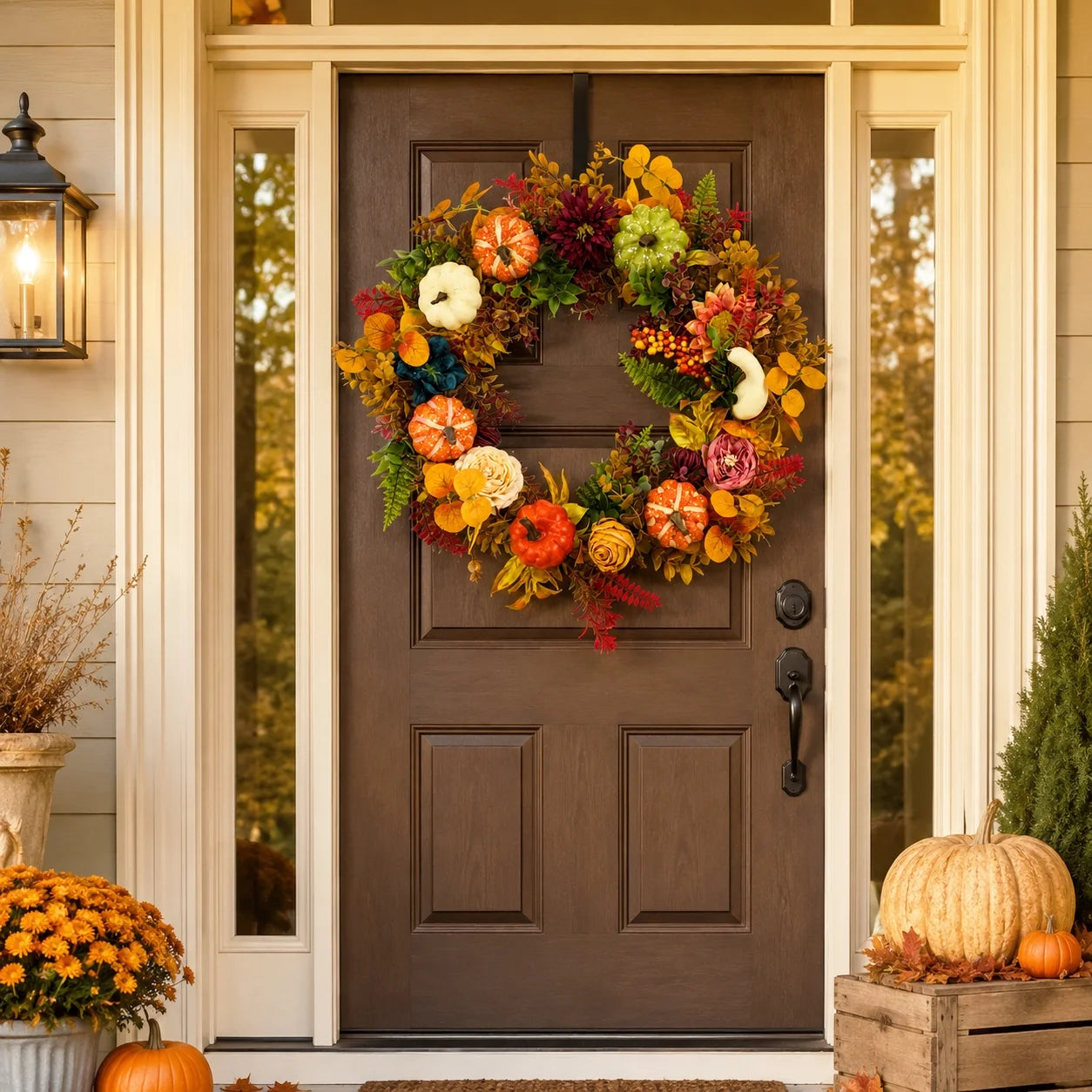 Fall Pumpkin Wreath Decoration