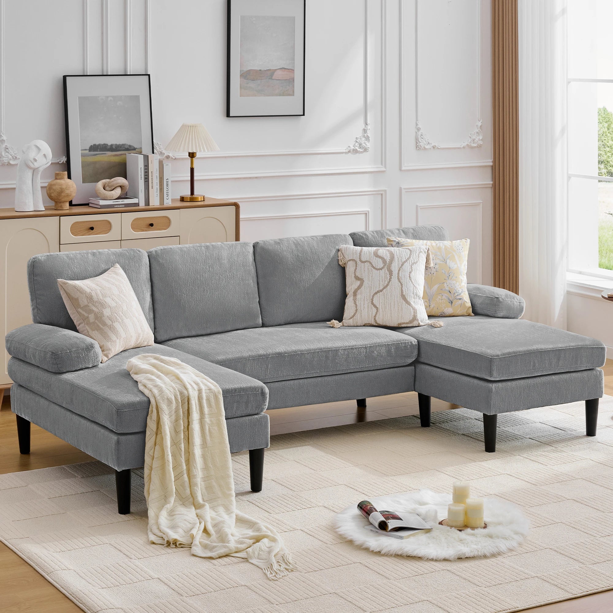 U-Shaped Sectional 4 Seater Lounge Sofa