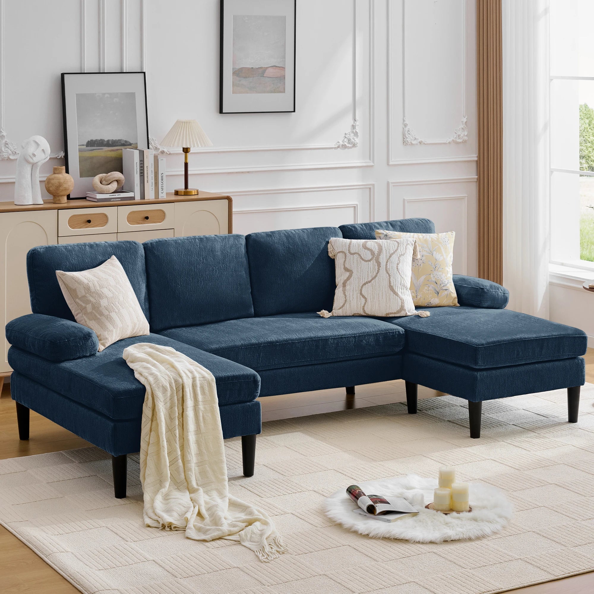 U-Shaped Sectional 4 Seater Lounge Sofa