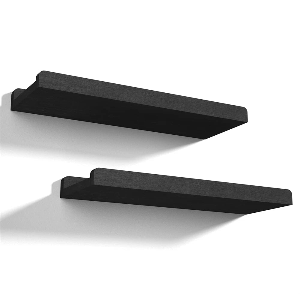 Modern Floating Shelves Set of 2 Wall Mounted Nursery Book Shelves Rustic Wooden Picture Ledge Shelf for Living Room Kitchen