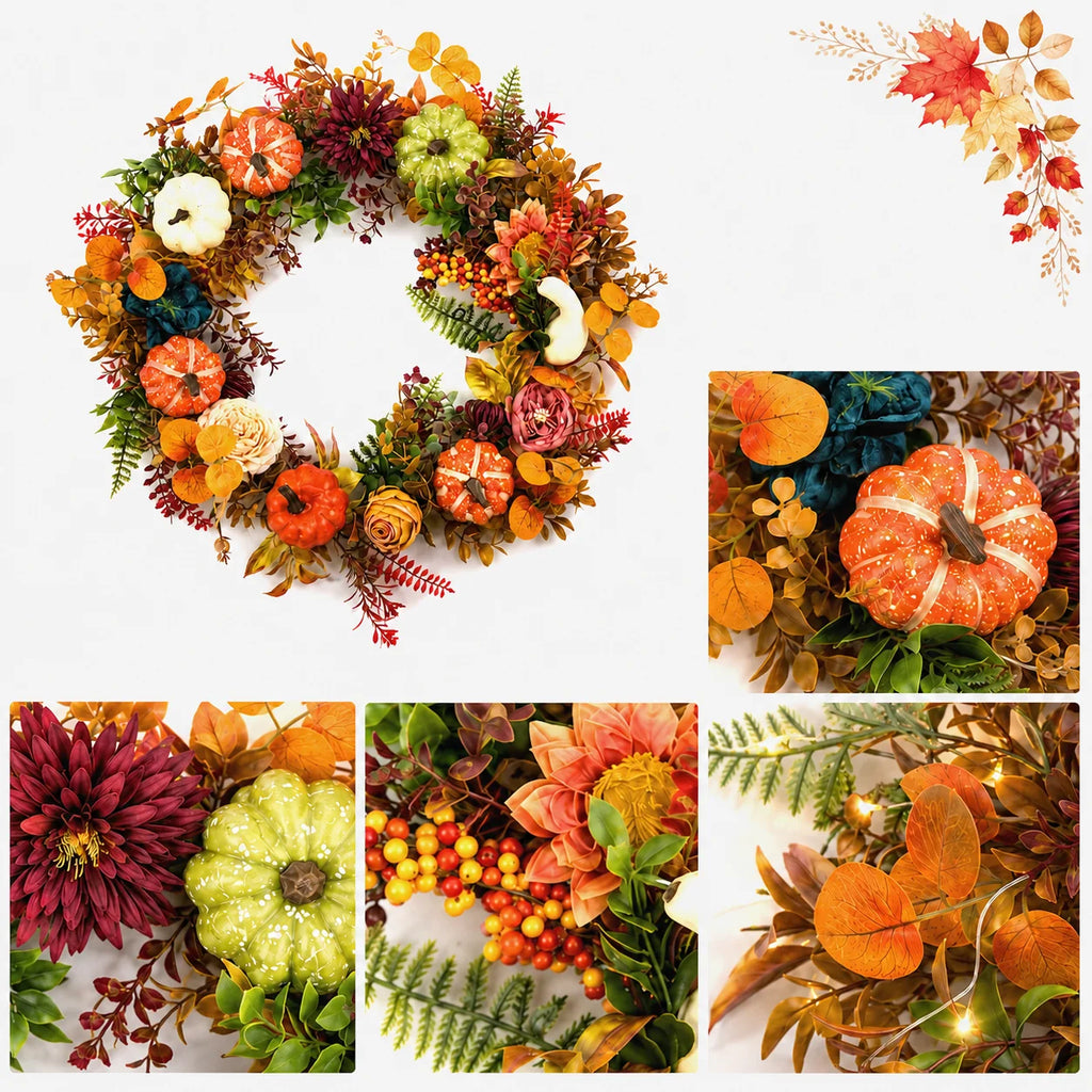 Fall Pumpkin Wreath Decoration