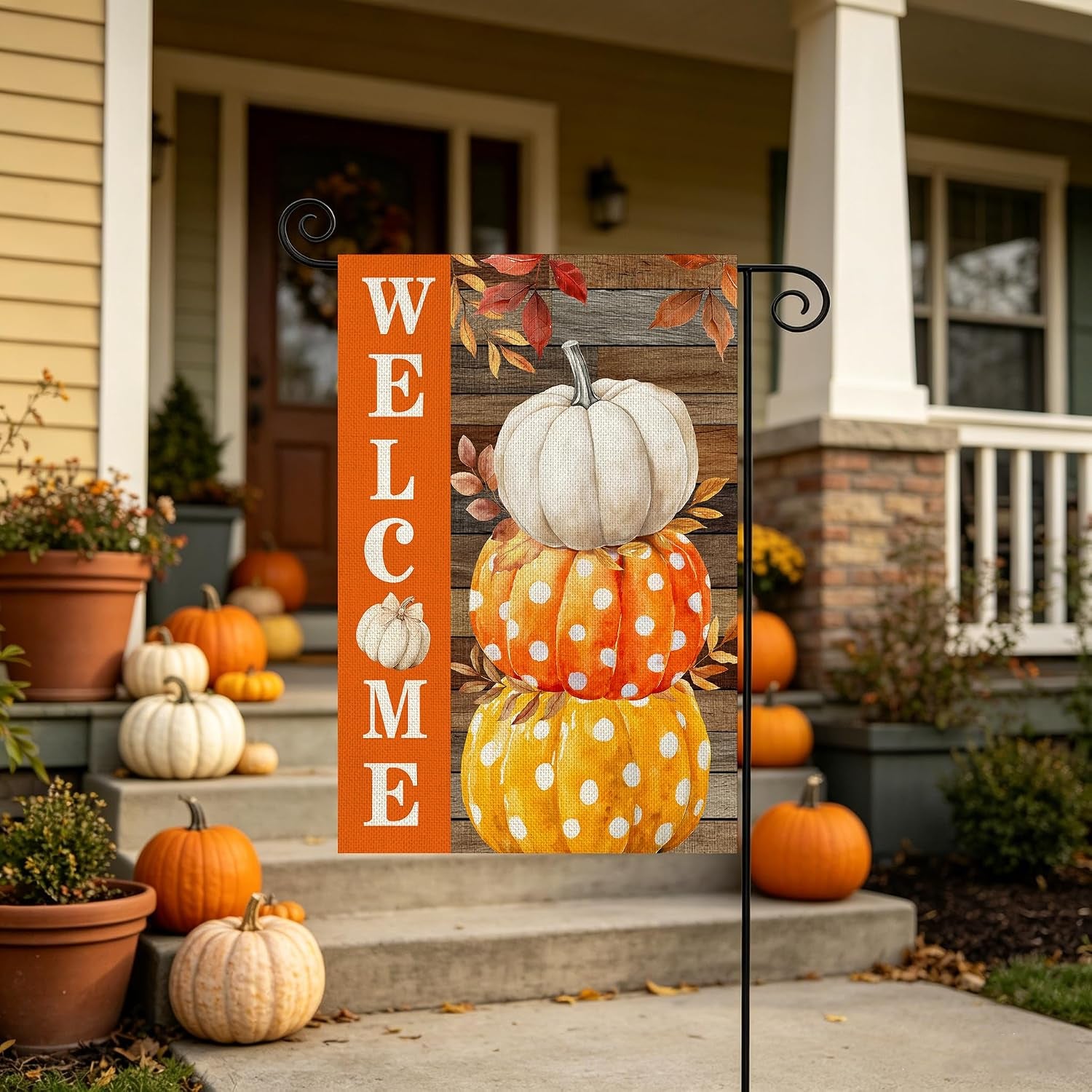 Cutesy Fall Welcome Flag