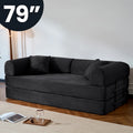 79’’ Folding Convertible Sofa Bed Corduroy Upholstered Boneless Couch