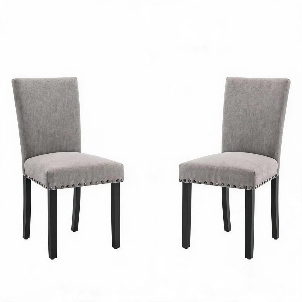 Set of 2 Upholstered Fabric Padded Dining Chairs 