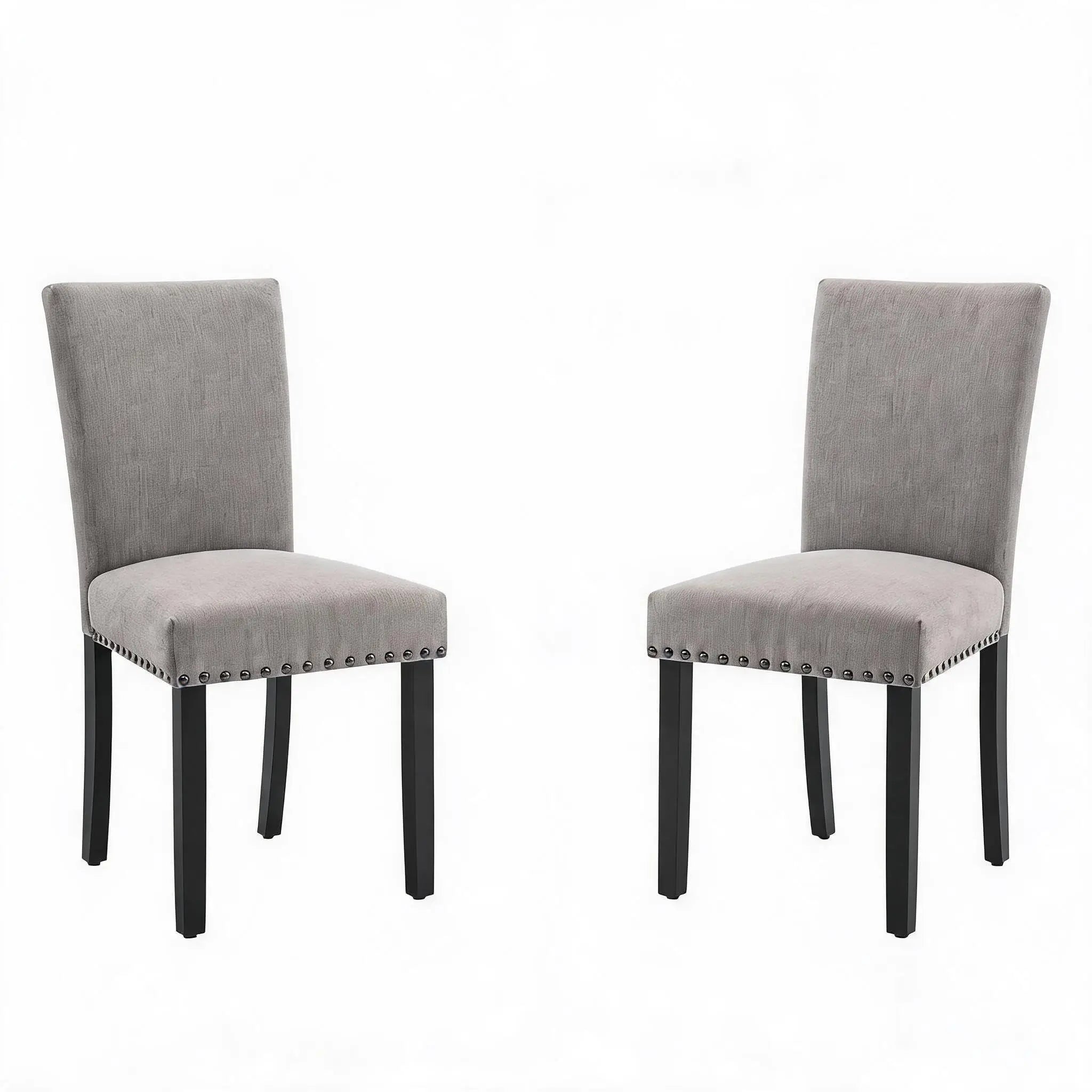 Set of 2 Upholstered Fabric Padded Dining Chairs 