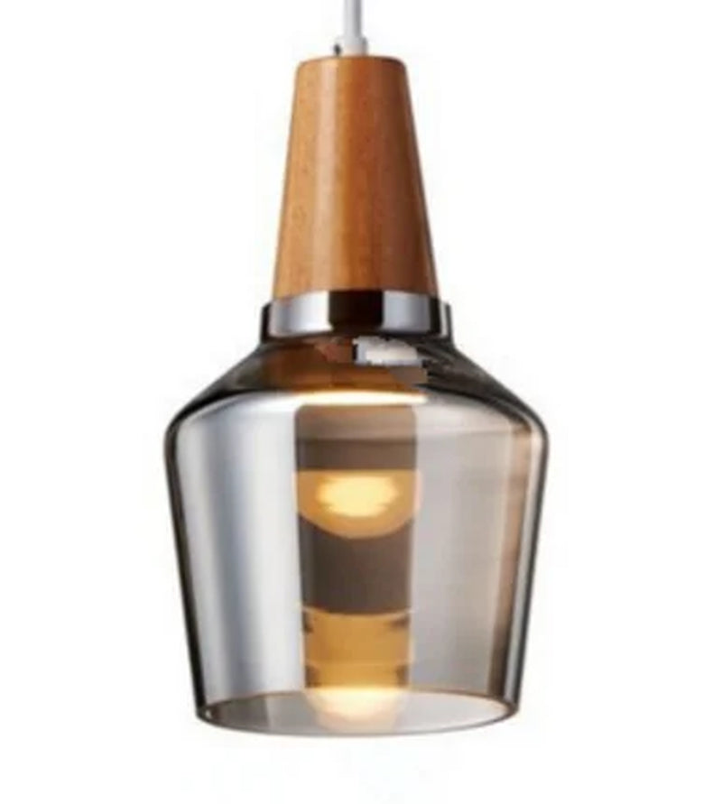 Nordic Glass Pendant Lamp Led Wood Lighting Fixture Aisle Loft Indoor Bar Deco Modern America Retro Vintage Living Bedroom Light