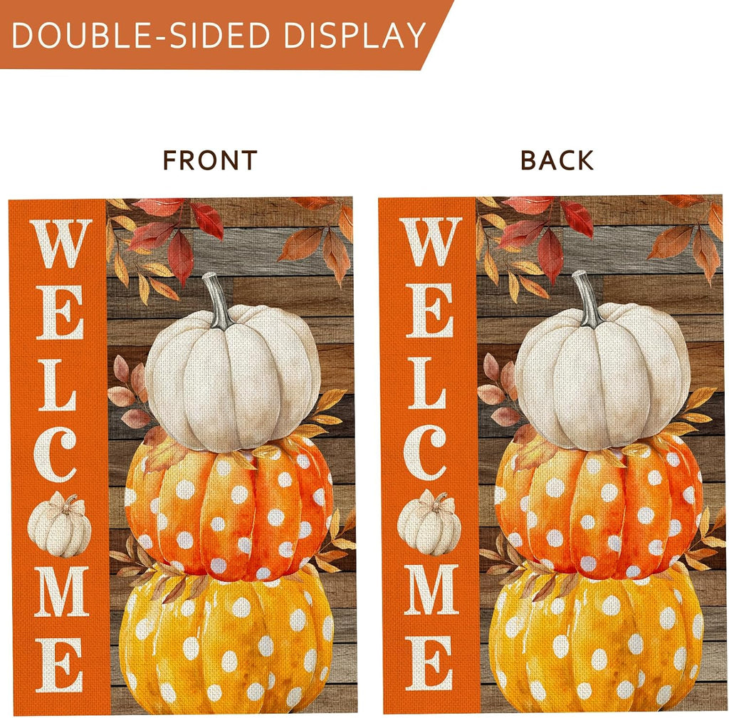 Cutesy Fall Welcome Flag