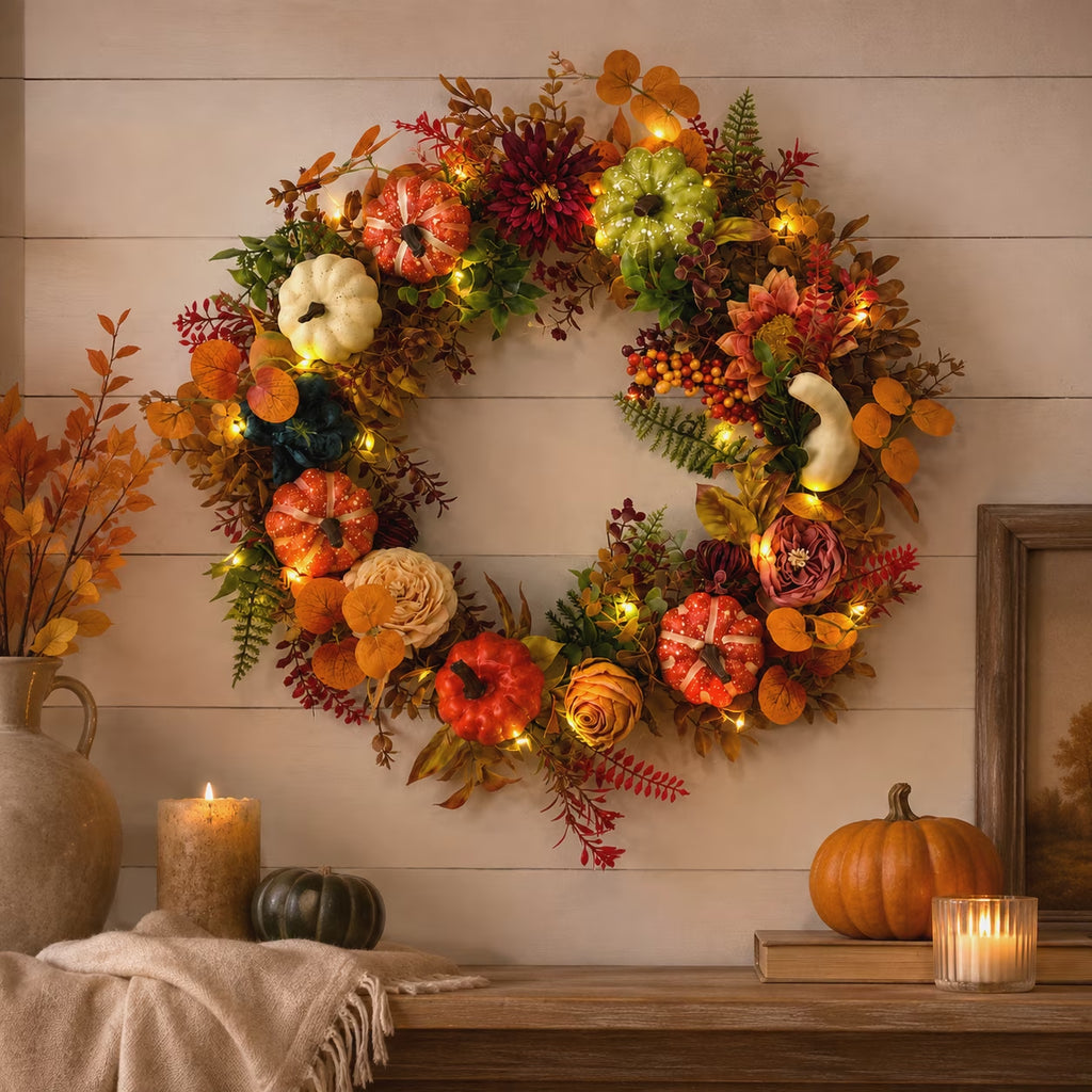 Fall Pumpkin Wreath Decoration