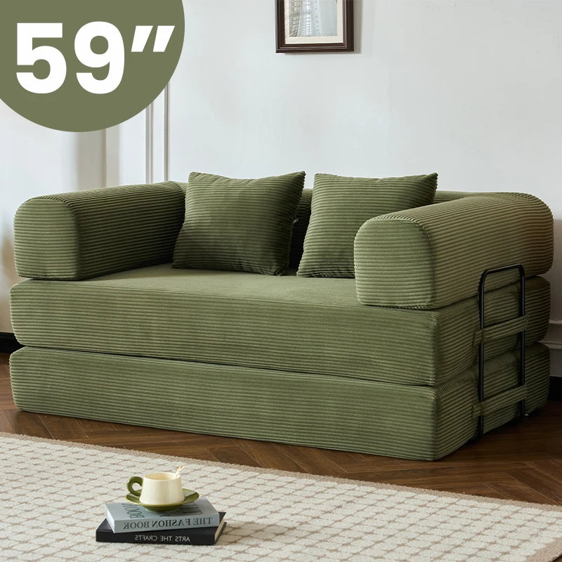 59" Boneless Folding Convertible Sofa Bed