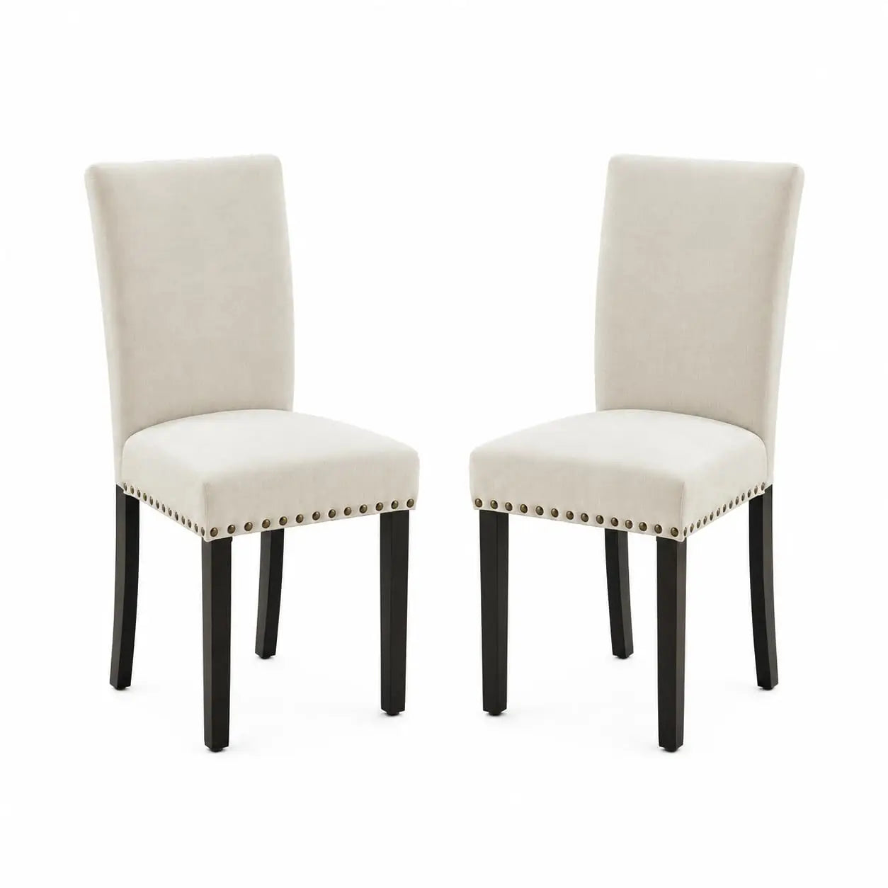 Set of 2 Upholstered Fabric Padded Dining Chairs 