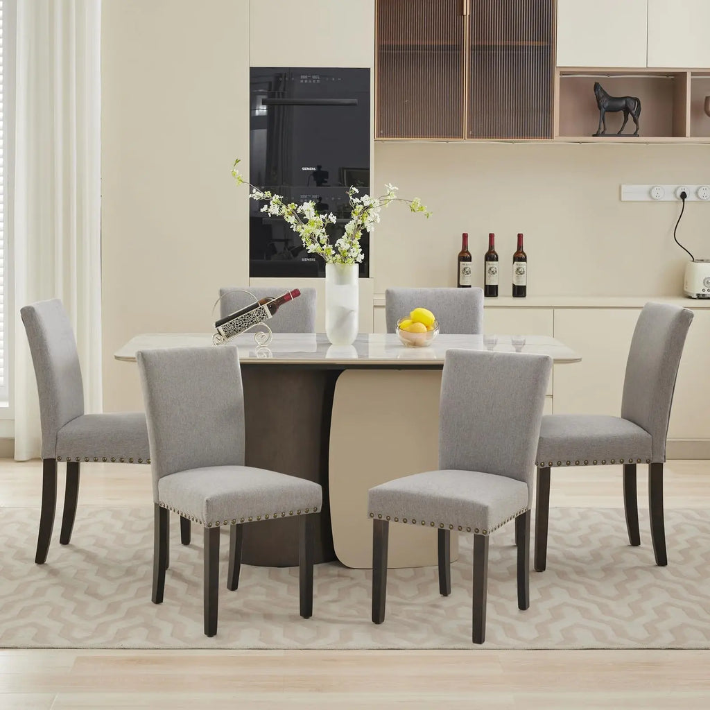Set of 2 Upholstered Fabric Padded Dining Chairs 