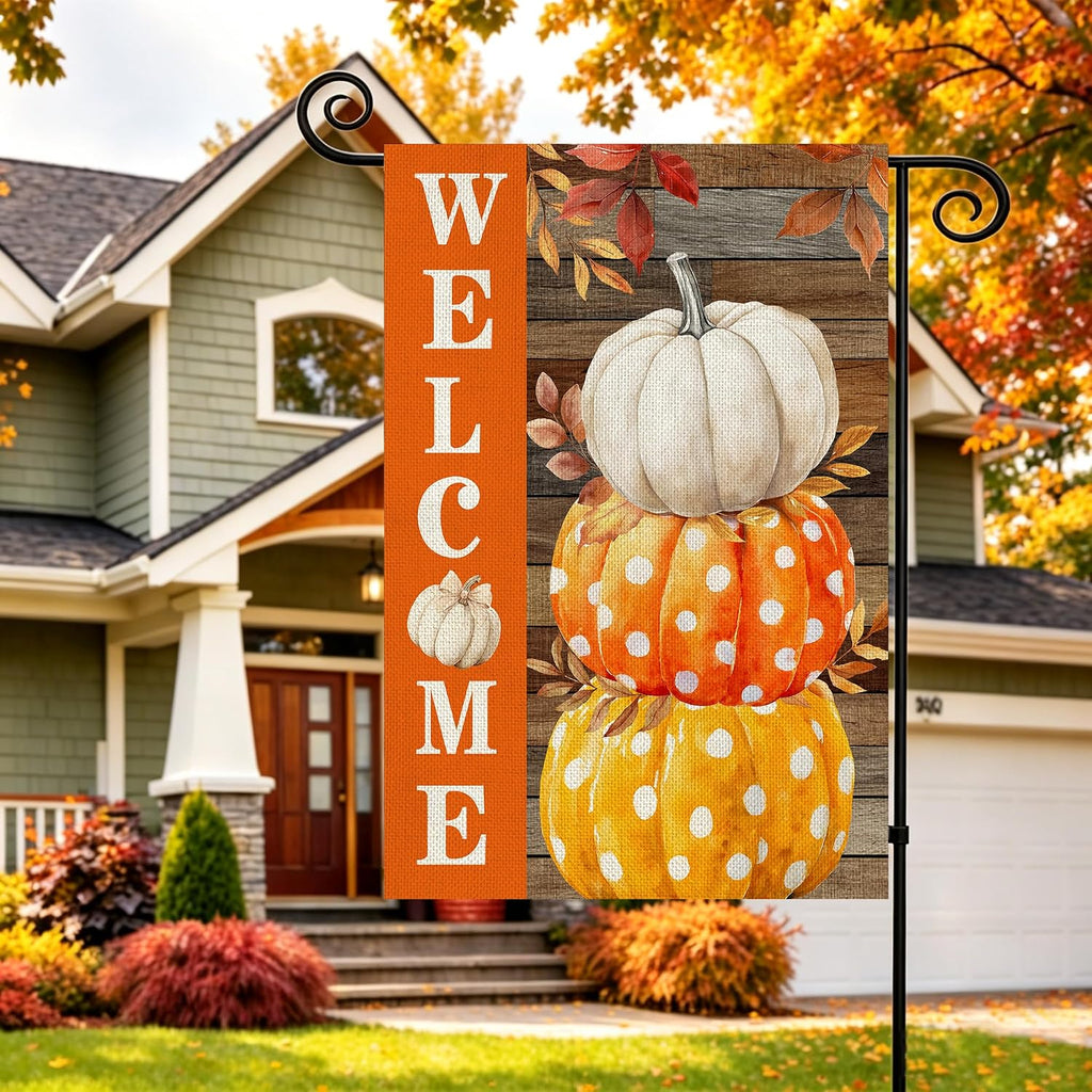 Cutesy Fall Welcome Flag