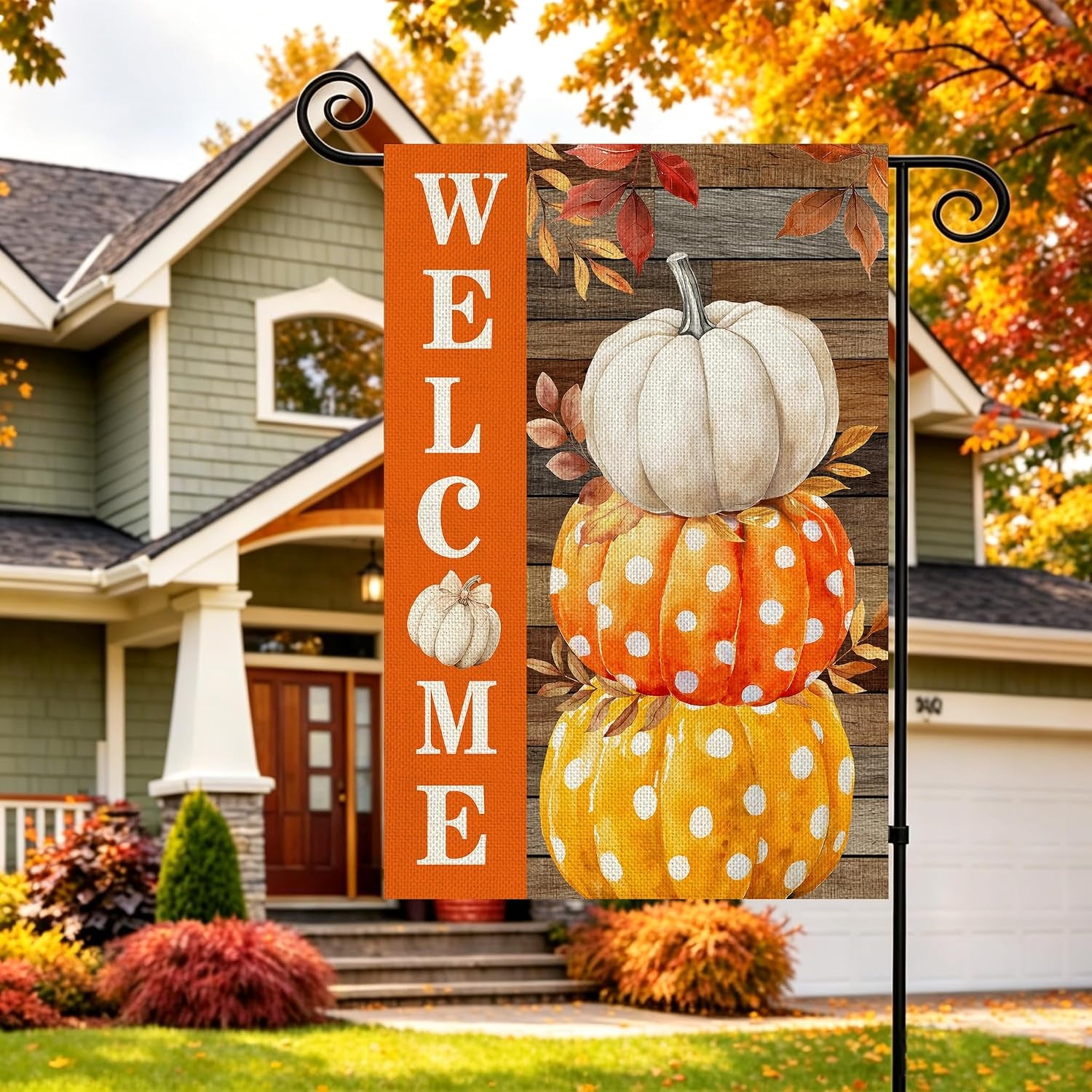 Cutesy Fall Welcome Flag