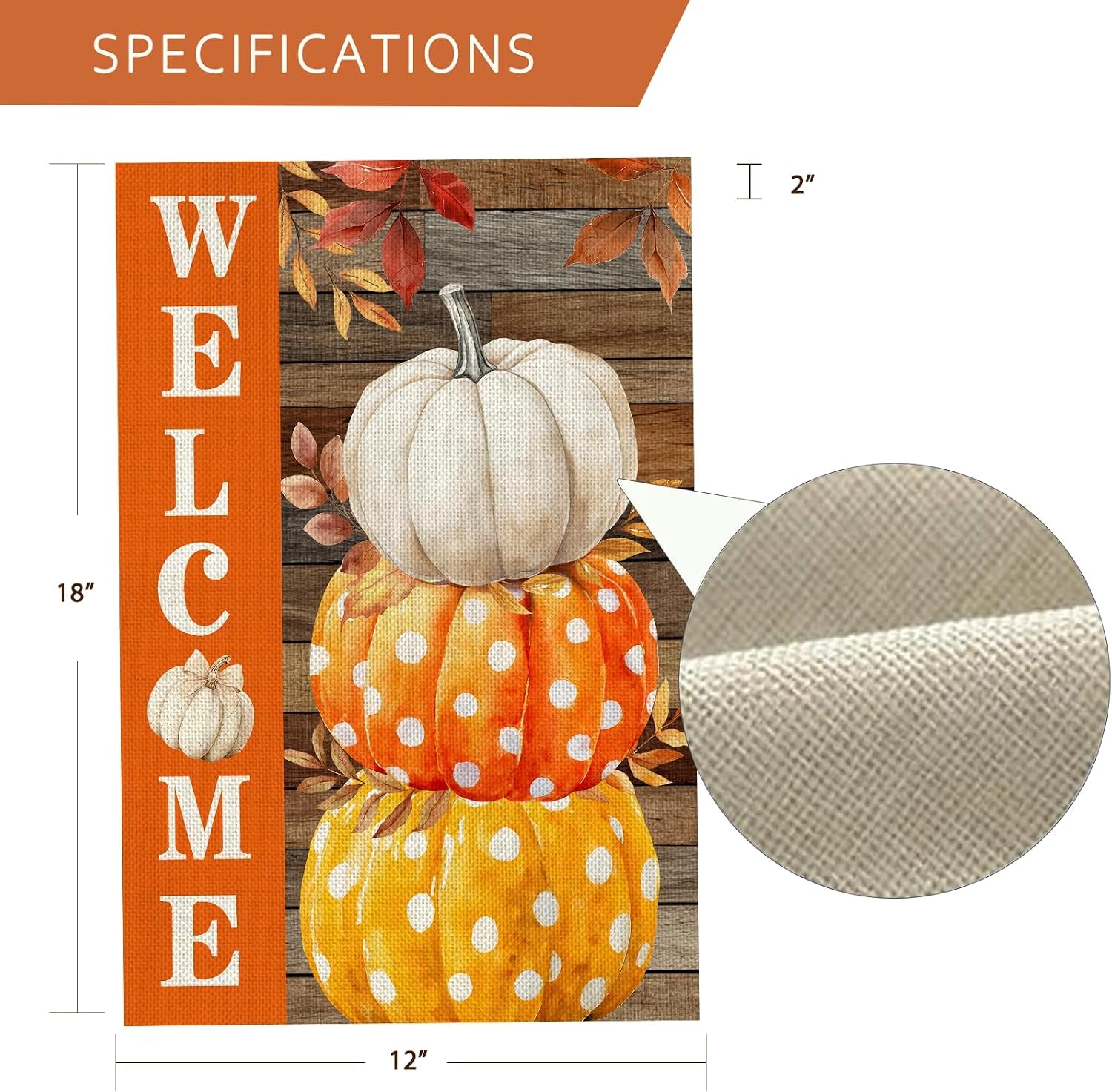 Cutesy Fall Welcome Flag