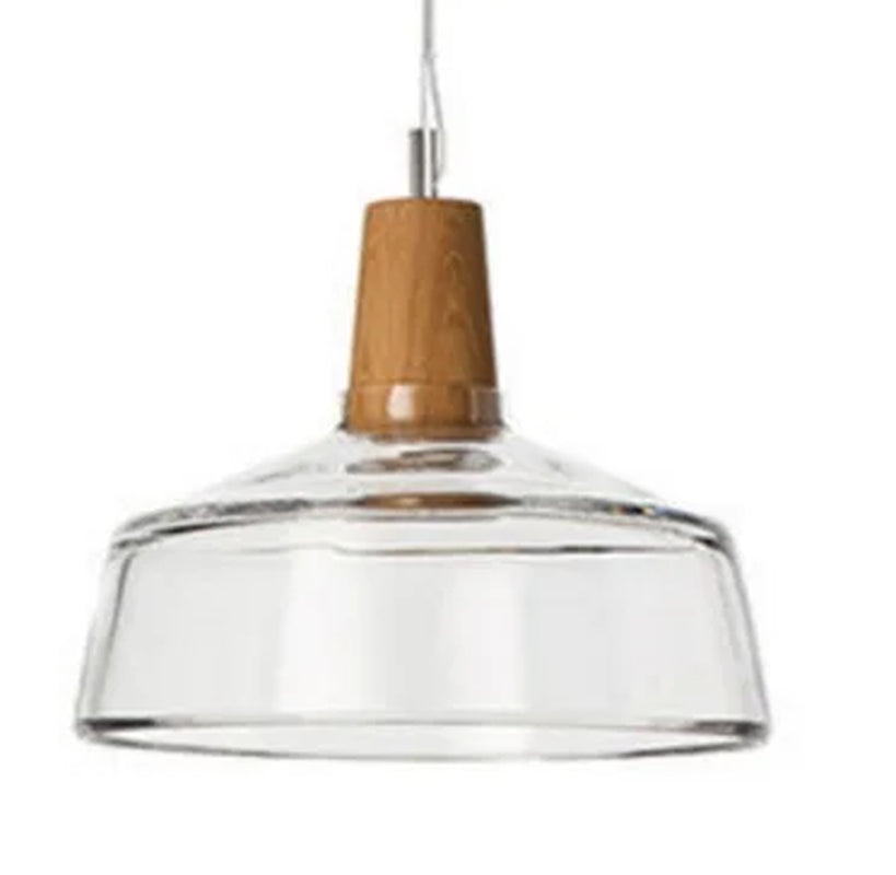 Nordic Glass Pendant Lamp Led Wood Lighting Fixture Aisle Loft Indoor Bar Deco Modern America Retro Vintage Living Bedroom Light