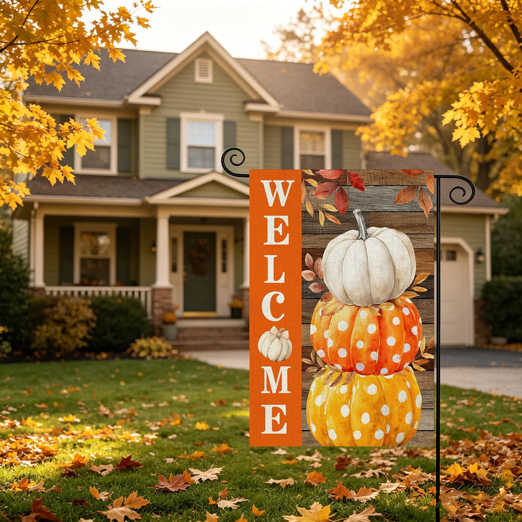 Cutesy Fall Welcome Flag