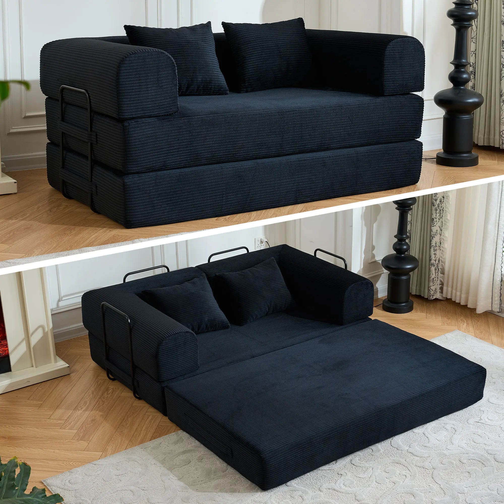 59" Boneless Folding Convertible Sofa Bed