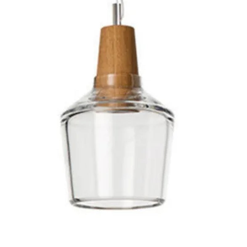 Nordic Glass Pendant Lamp Led Wood Lighting Fixture Aisle Loft Indoor Bar Deco Modern America Retro Vintage Living Bedroom Light