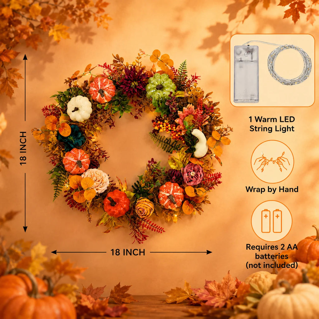 Fall Pumpkin Wreath Decoration