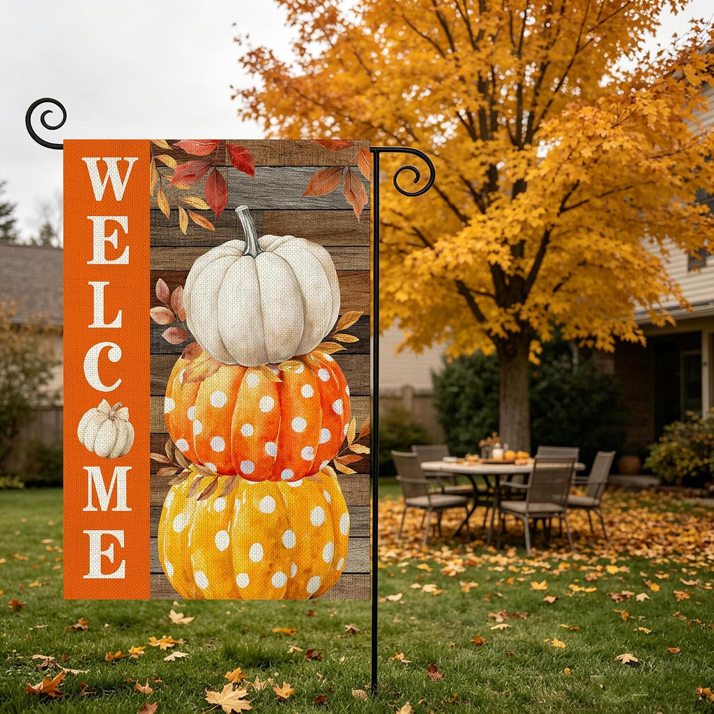 Cutesy Fall Welcome Flag