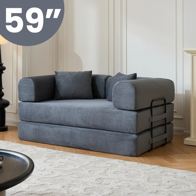 59" Boneless Folding Convertible Sofa Bed