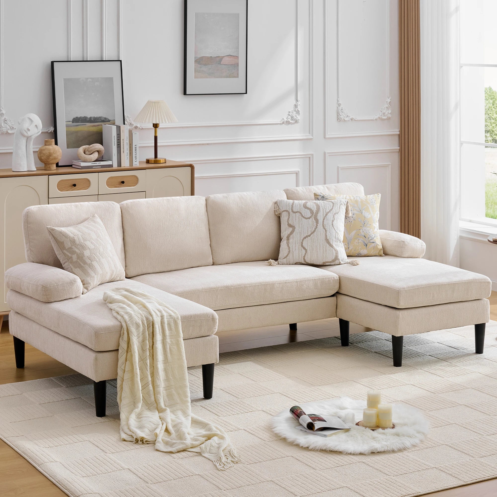 U-Shaped Sectional 4 Seater Lounge Sofa